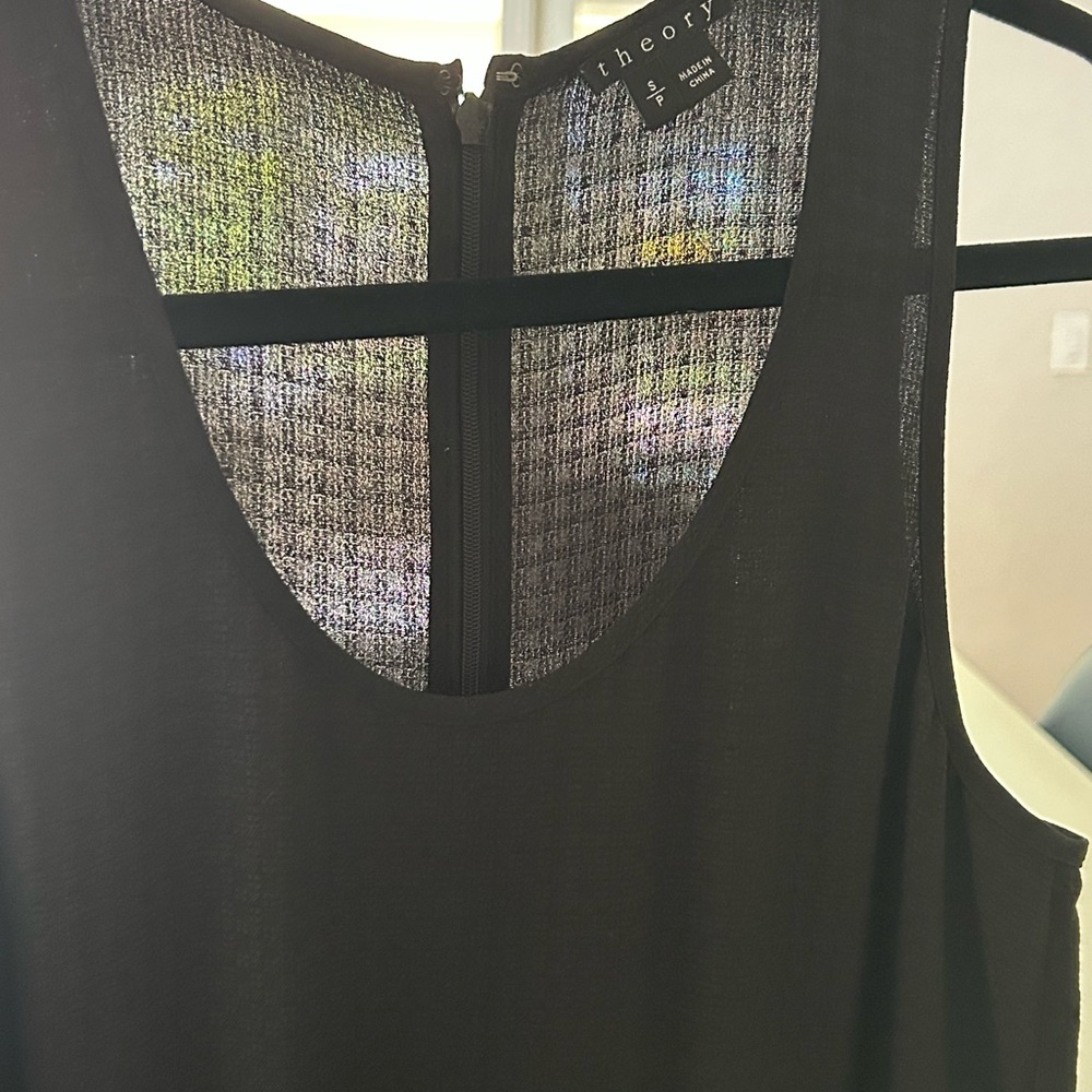 Theory Classic Jumpsuit Jogger in Black Waffle Semi-Translucent Fabric -Like New